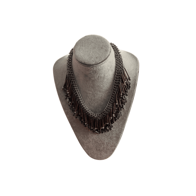 Collier en argent avec pendentifs perles